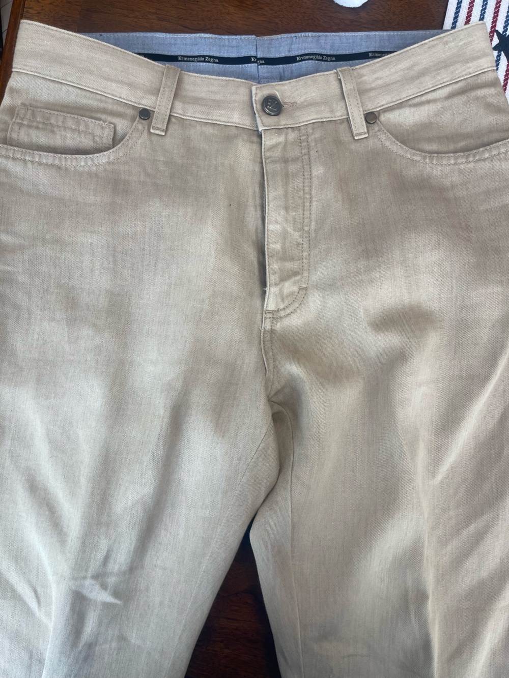 Ermenegildo Zegna Light Tan Linen Blend trousers
